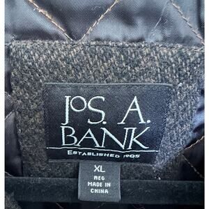 Jos A Bank Men's Wool Blend Car Coat - XL - Black w/ brown fleck
